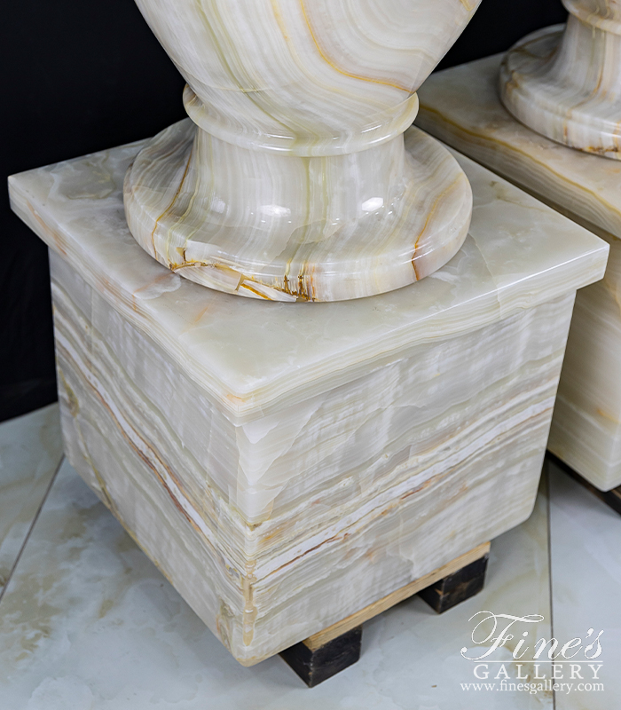 Marble Bases  - Stunning White Onyx Pedestal - MBS-295